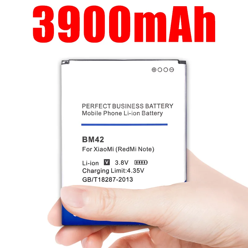 Новый аккумулятор BM42 большой емкости 3900 мАч для XiaoMi Redmi Hongmi Note 4G|Аккумуляторы