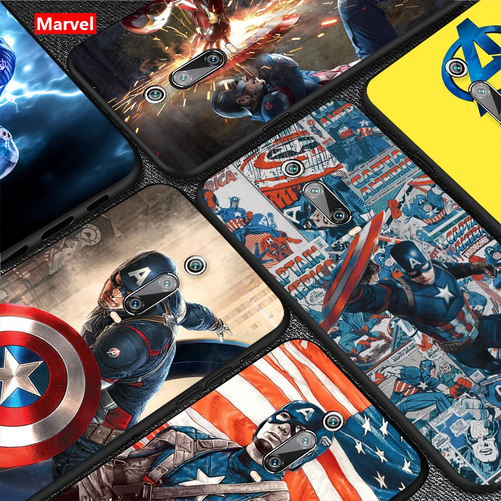 

Marvel Captain America For Xiaomi Redmi 4X 5 5A 6 6A 7 7A K20 8 8A GO 10X Plus Pro (4G/5G) Silicone Soft Black TPU Phone Case