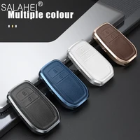 car key case leather aluminum alloy shell for toyota hilux fortuner land cruiser camry corolla crown rav4 highland accessories