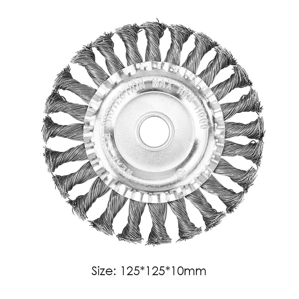 

Universal Rotary Joint Twist Knot Steel Wire Wheel Grass Weeding Tool Brush Disc Suitable for Deburring Dust Removal Cleaning