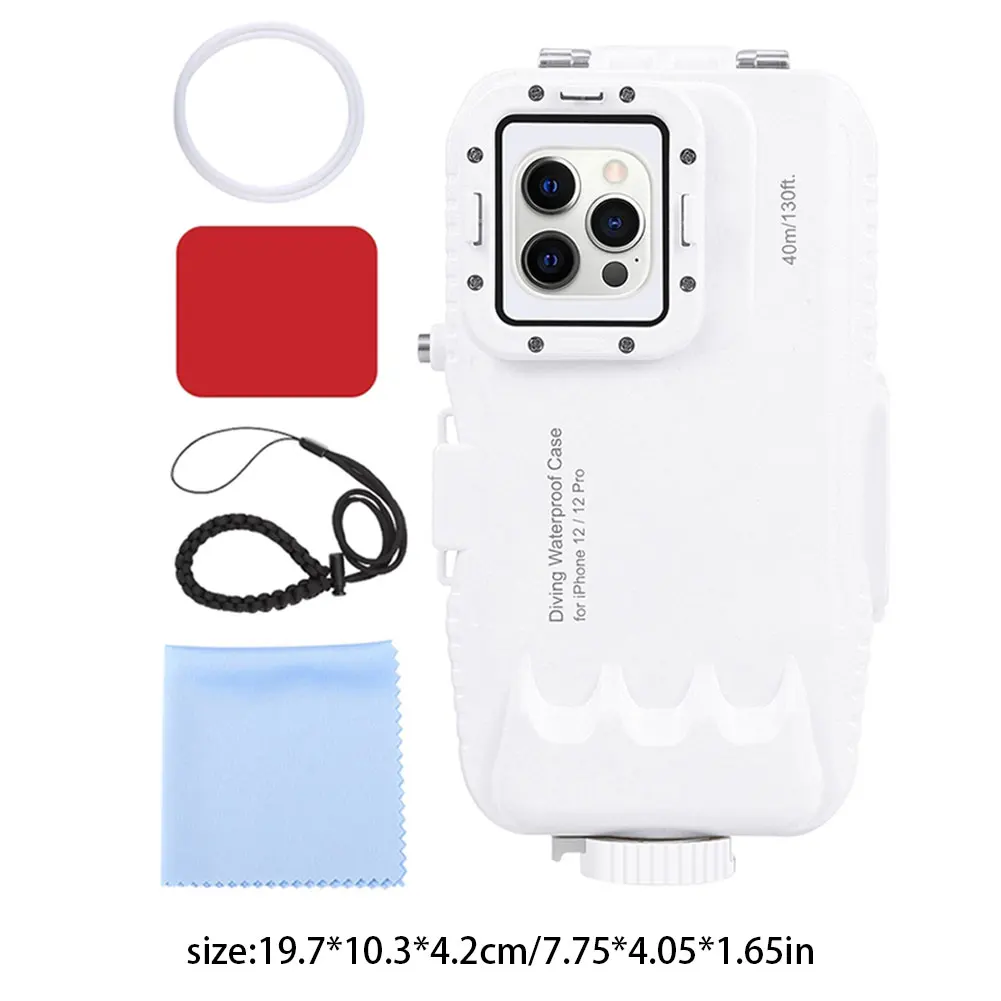 

Waterproof Phone Diving Housing Compatible With IPhone 12 Pro Max / 12 / 12 Pro / 12 Mini Max Underwater 40m Cellphone Case