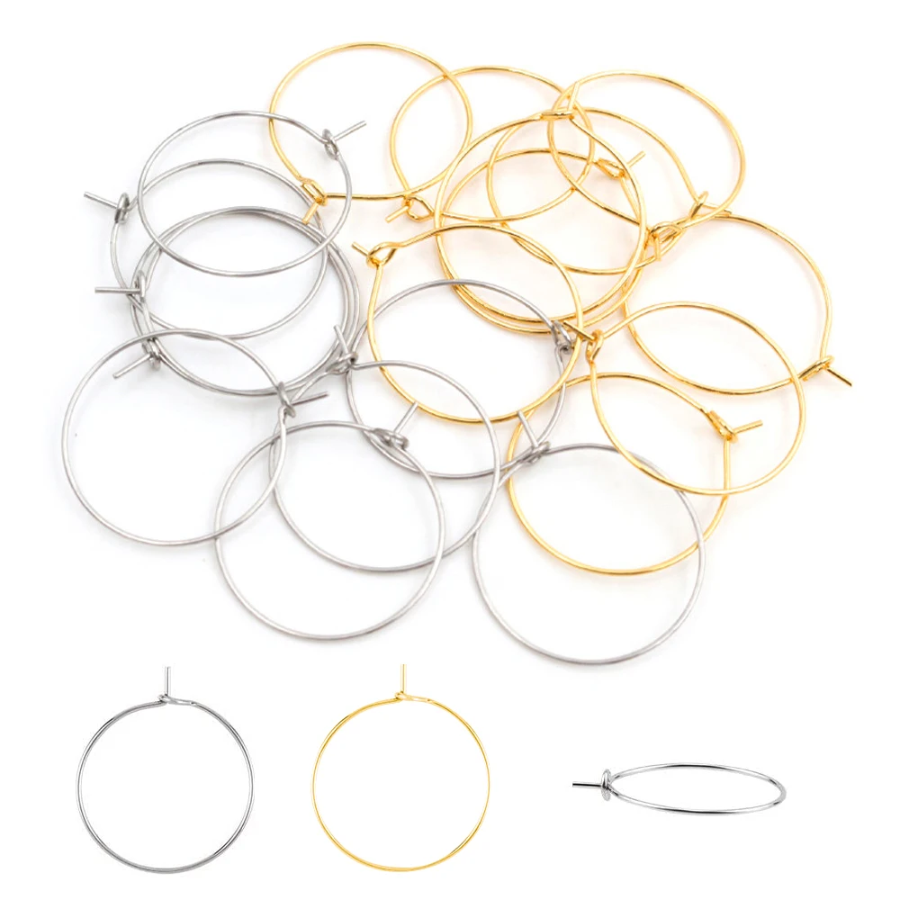 

15/20/25/30/35/40 mm High Quality DIY Pendant Earrings Making Supplies Large Golden Stainless Steel DIY Jewelry Accessories Kit