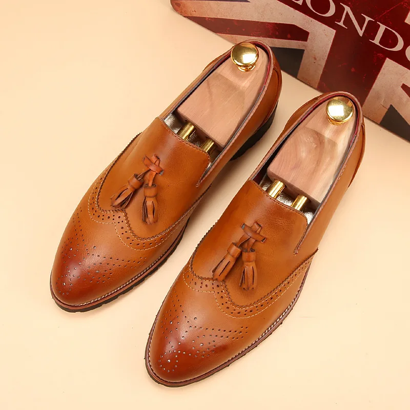 

Brogues Shoes Men Formal Classic Shoes Men Oxford Coiffeur Italian Office Shoes Men Elegant Brand Sepatu Slip On Pria Ayakkabi