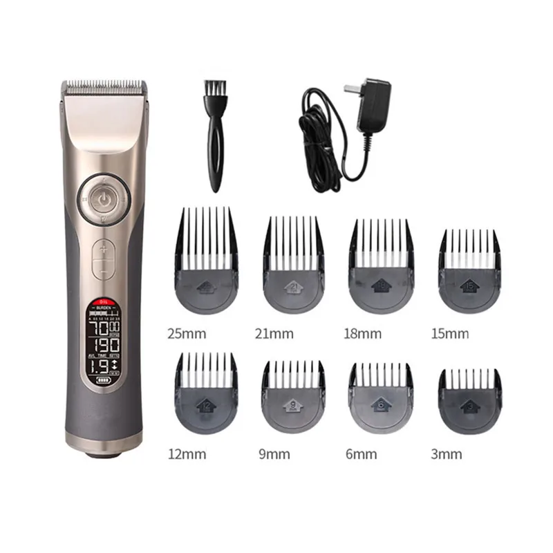 Hair Clipper Rechargeable 2600mah Ceramics Titanium Alloys Cutter Speed Adjustment Professional Barber Trimmer Lithium Battery