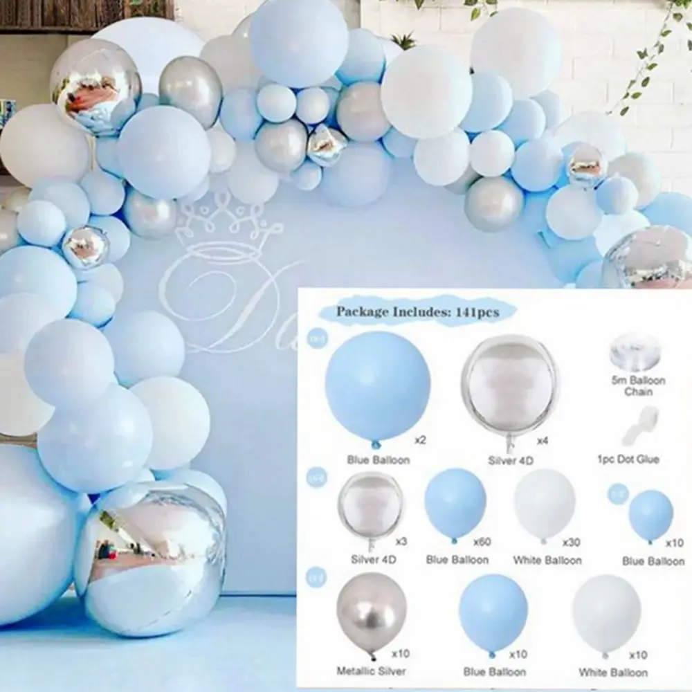 

141Pcs Macaron Ballon Lucht Ballen Folie Balons Bruiloft Baby Shower Decoraties Jongen Meisje Eerste 1st Verjaardag Party Decor