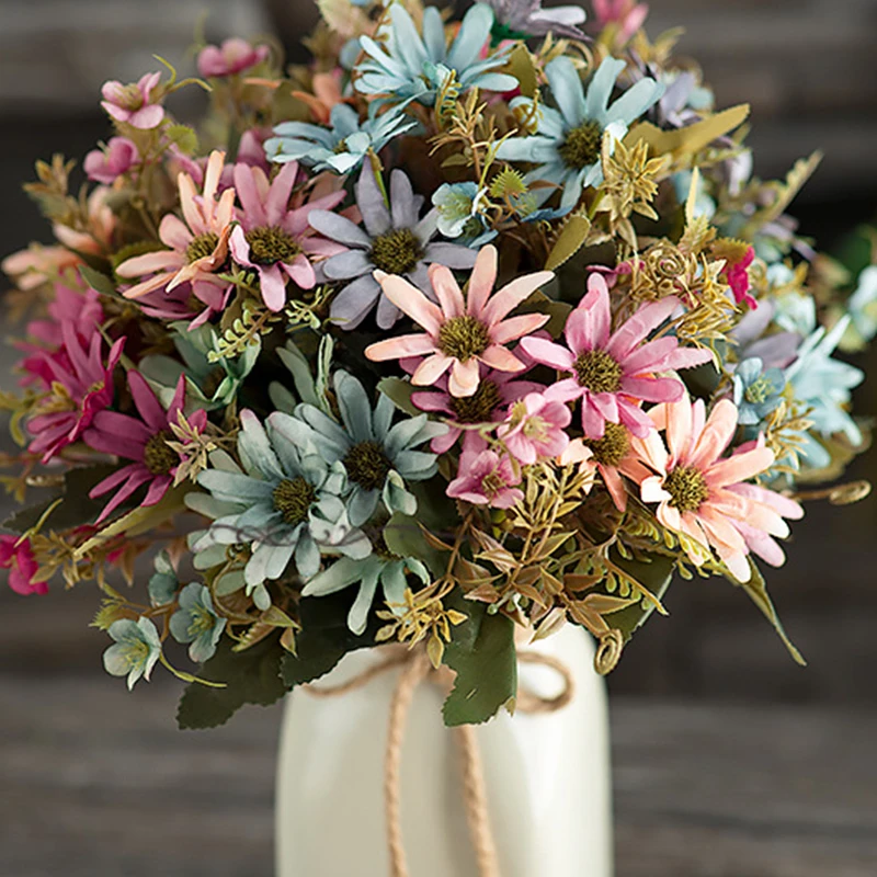 Маргаритка из шелка искусственные цветы сделай сам вечерние украшения Винтажные