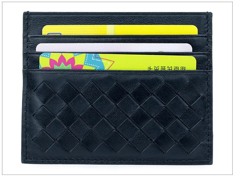 

New 100% Sheepskin Genuine Leather Credit Card Case Mini ID Card Holder Small Purse For Women Man Slim Men's Wallet Card holder
