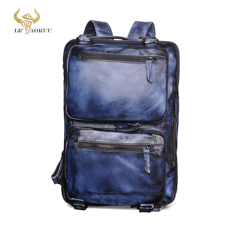 

Новый оригинальный кожаный Для мужчин дизайн голубого цвета в стиле ретро многоцелевой Maletas мужская сумка бизнес-портфель 15 "ноутбук сумка ...