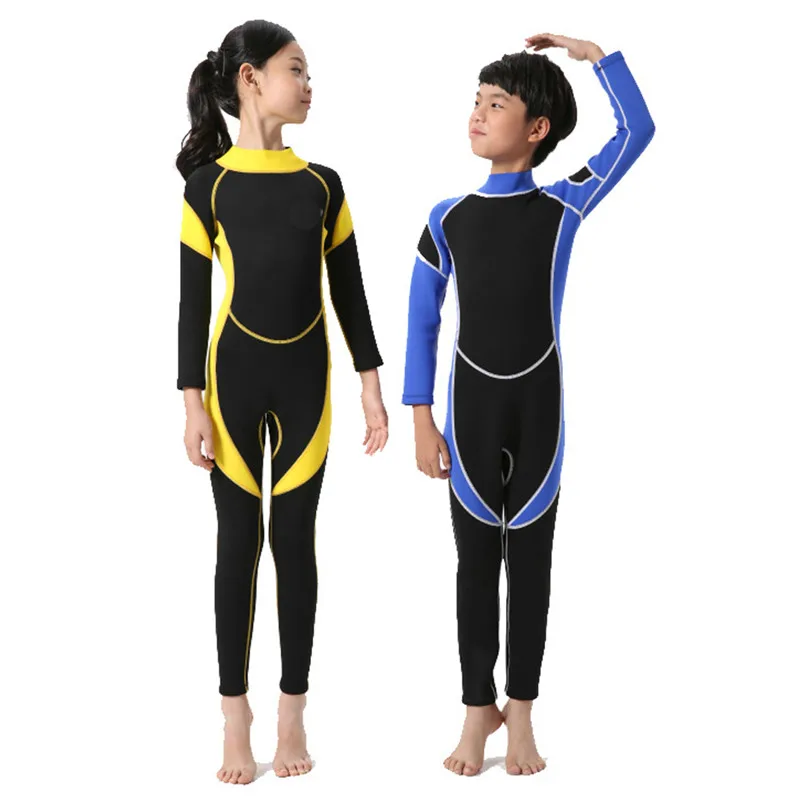 

Children Neoprene Long Sleeves Wetsuits Diving Suits for Boys/Girls Fashion Rash Guards One Pieces Surfing Swim Snorkel Clothes