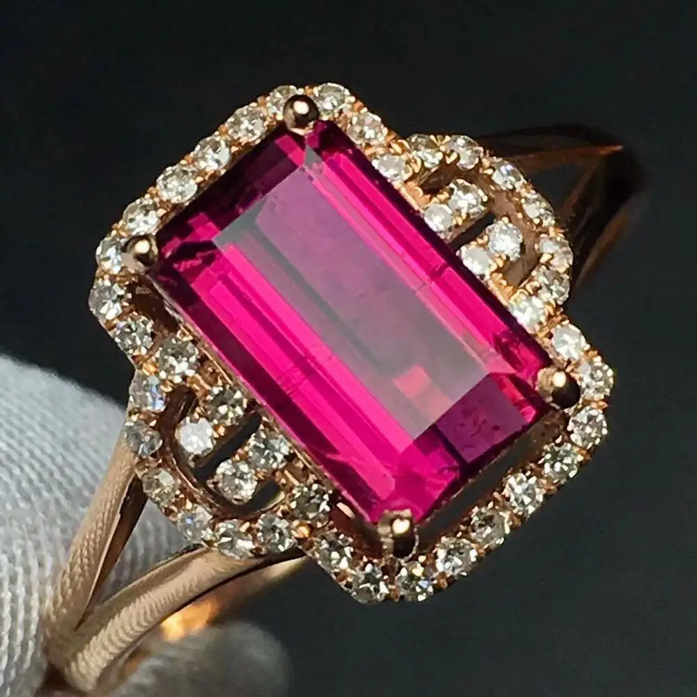 Женское кольцо с натуральным турмалином 18 к | Украшения и аксессуары