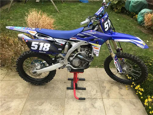 Индивидуальные Глянцевый номер команда графика фоны наклейка для Yamaha YZ250F YZF250 2010 2011 2012 2013 YZ 250F YZF 250