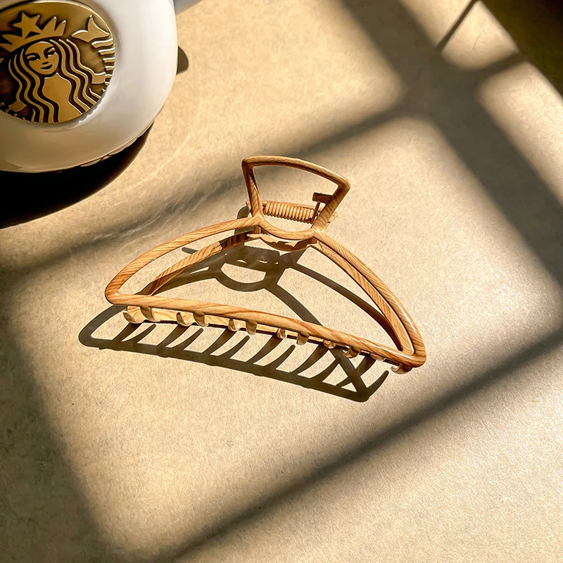 Кофейный полый металлический зажим для волос заколка-краб заколка женщин