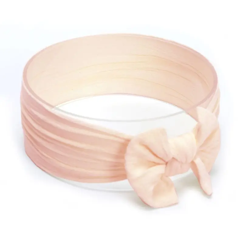 

Baby Girls Wide Nylon Bow Headband Knot Head Wraps One Size Fits Most 18 Colors