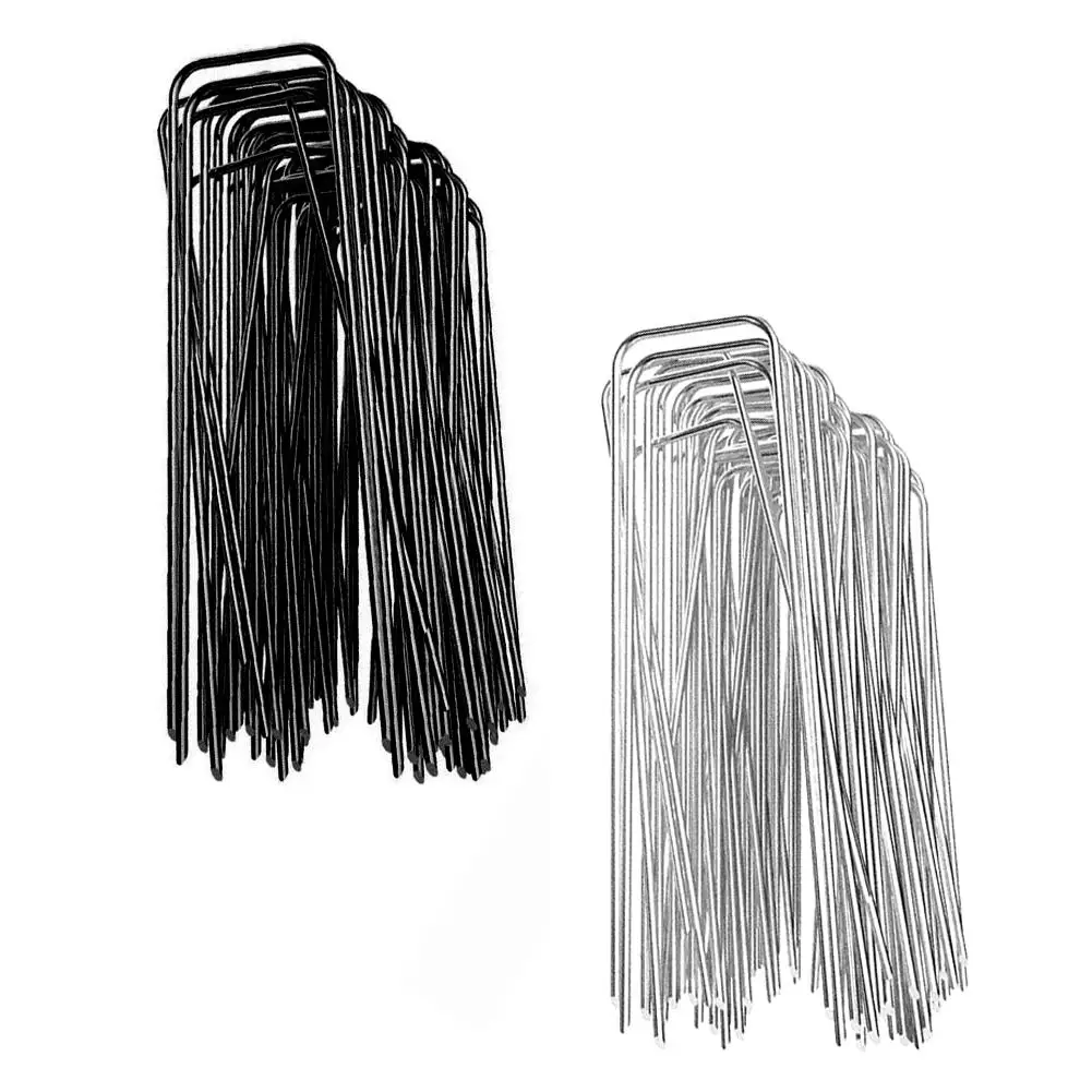 50 шт./лот тяжелые булавки U образные садовые стойки для газона Оцинкованные