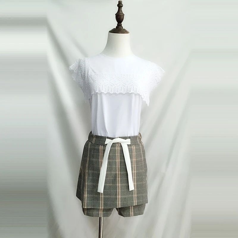 

Женская Кружевная футболка Patads s, с вырезами на рукавах, топ Sabine t11097e