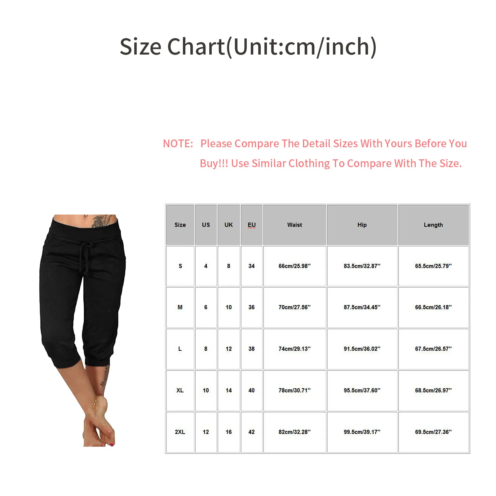 

Womens Sport Pants Capris Casual Mid Waist Cropped Trousers Skinny Harem Pants Running Jogger Sweatpants Streetwear