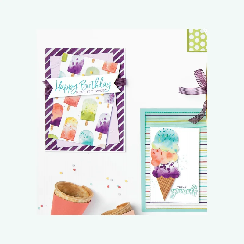 

JC Metal Cutting Dies and Stamps Happy Birthday Ice Cream Scrapbooking Craft Stencil Card Make Album Sheet Decoration Template