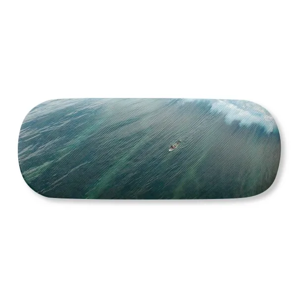 

Ocean Sand Beach Sea Surfing Wave Picture Glasses Case Eyeglasses Clam Shell Holder Storage Box