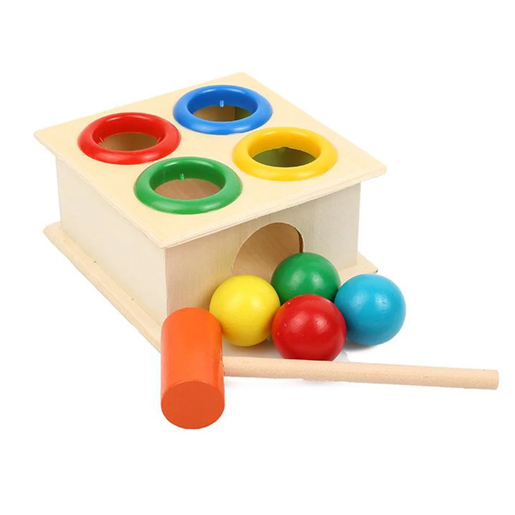 

Children Wooden Hammer Toy Pounding for 1 Year Old Preschool Creative Gifts