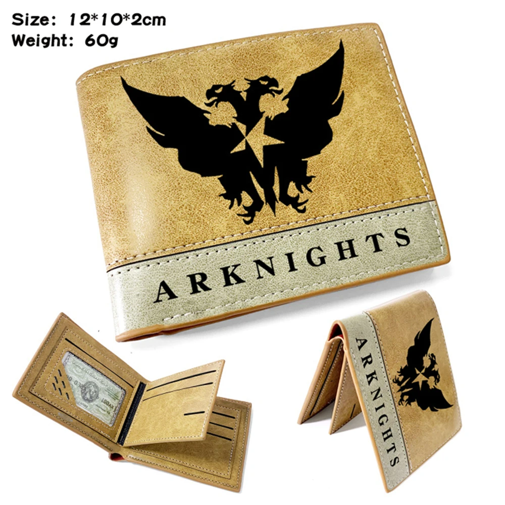 

New Game Arknights Teenager PU Wallet Casual Short Bifold Men's Leather Note Compartment Photo Credit Cards Holder Purses Hot