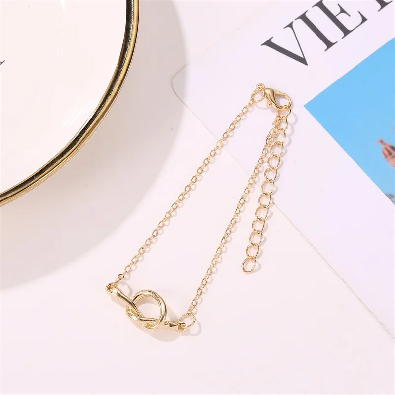 Knotted Chain Bracelets for Women Couple Bracelet Silver Color Charm Pulseras Mujer Moda Classic Simple Jewellery | Украшения и