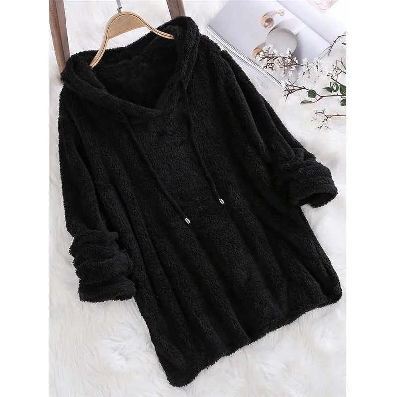 

Spring/fallCashmere Sweater Fluffy Thin Hooded Sweater Home Wear Comfortable Color Rope Sports Women's Long Sleeve Crop Top 5XL