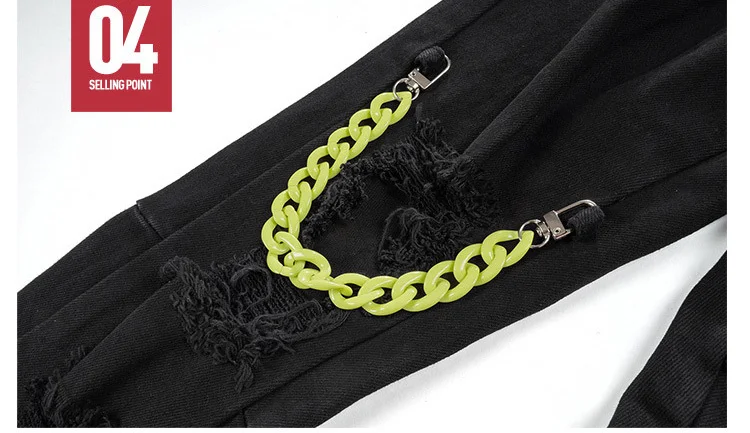 

IEFB 2021 Spring Summer New Men's Streetwear Denim Trousers Chian Hole Decoration High Waist Hip Hop Jeans Vintage Cloth 9Y5445