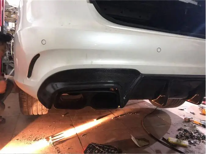 

Carbon Finber Front Rear Bumper Lip Diffuser With Exhaust Tips Side Skirt Spoiler For Benz W212 E260 E300 E400 E63 AMG 2014 2015