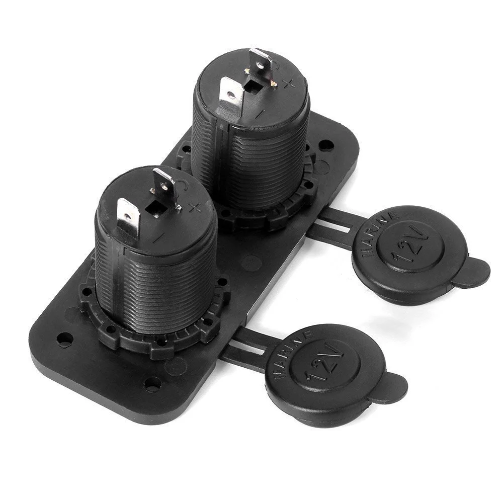 DIY Car Motorcycle Dual Cigarette Lighter Splitter 12V 24V Charger Power Socket Adapter Plate Panel Mount 4 Screws Screw Caps | Автомобили