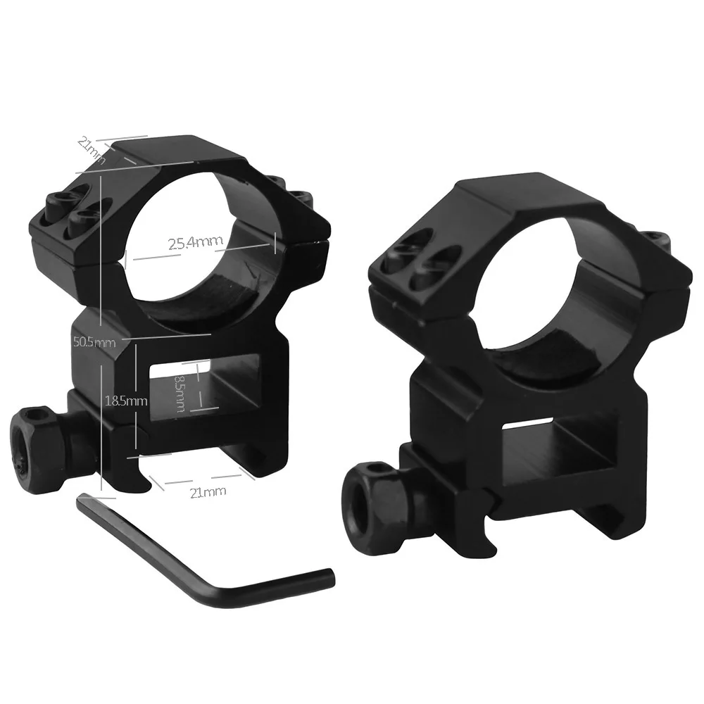 VULPO 2pcs/lot 25.4mm Ring Double Screws High &amp Low Scope Mounts For 21mm Picatinny Rail Hunting | Спорт и развлечения
