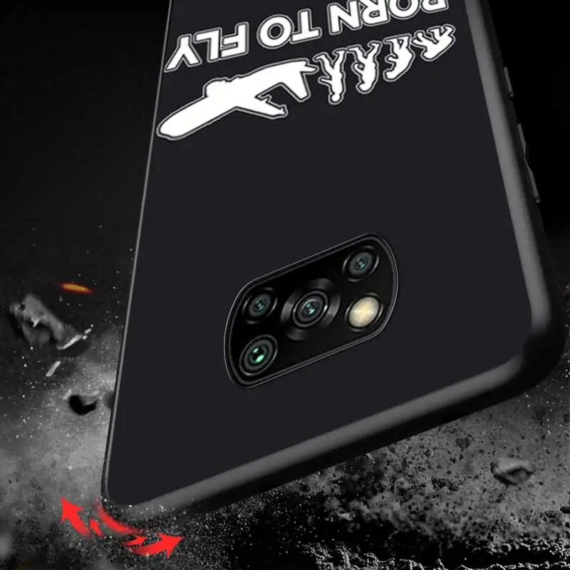 

Bore to fly Pilot Plane For Xiaomi Redmi K30 K30S Mi 10T Lite Pro Poco X3 NFC X2 M3 M2 F2 Pro C3 F1 Soft Black Phone Case