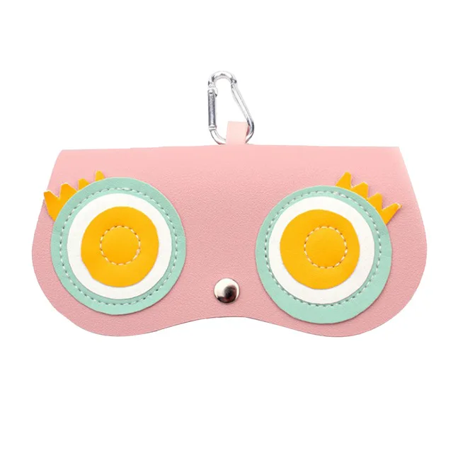 Children Cute Hard Eyeglasses Case Kids Sunglasses Box Hand Pouch for Protector Glasses Box Holder pineapple puppys print - Color: Pink Eye 15.5x8cm