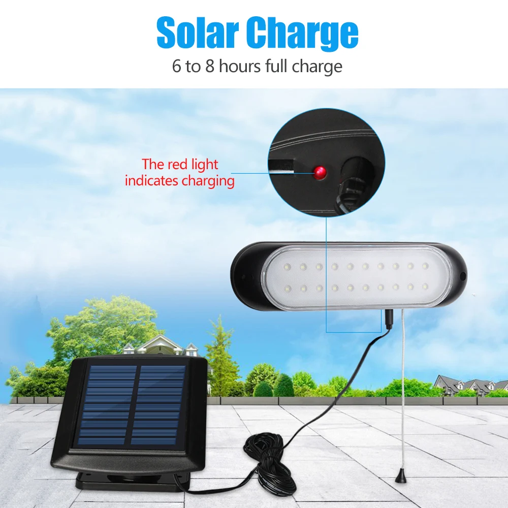 

20 Bulbs Outdoors solar light Waterproof Split Type Pull Wire Wall Solar Energy Lamp Villa Garden Landscape Christmas Solar lamp