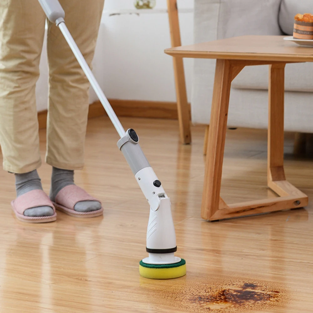 Electric Cleaning Turbo Scrub Brush Adjustable Waterproof Cleaner Long Handle Cordless Rotating Scrubber Bathroom | Дом и сад