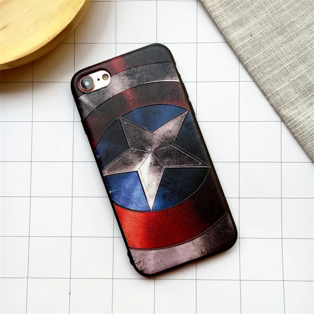Captain America Мягкий ТПУ чехол для iPhone11 pro max XS MAX 7 8 6 6s Plus XR 10X Супермен Бэтмен Marvel чехол для телефона samsung S8 S9 Plus Note8 9 - Цвет: Captain America
