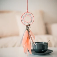 creative mini dream catcher pendant woven car pendant room decoration indian style feathers pendants bag key chains wind chimes