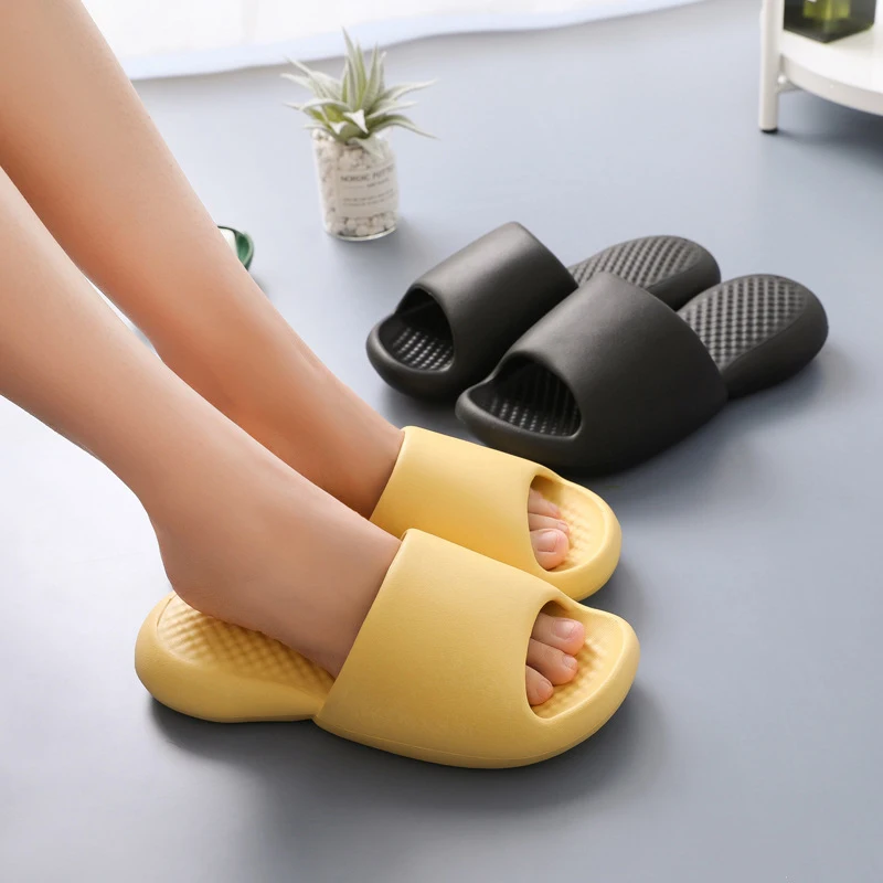 

Couple Home Thick Platform Slippers Summer Beach Eva Soft Sole Slide Sandals Leisure Men Ladies Indoor Bathroom Anti-slip Shoes