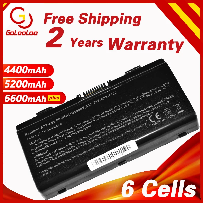 

Golooloo A31-T12 A32-T12 A32-X51 Laptop Battery for Asus T12 T12C T12Er T12Fg T12Jg T12Mg T12Ug X51H X51L X51R X51RL X58 X58C