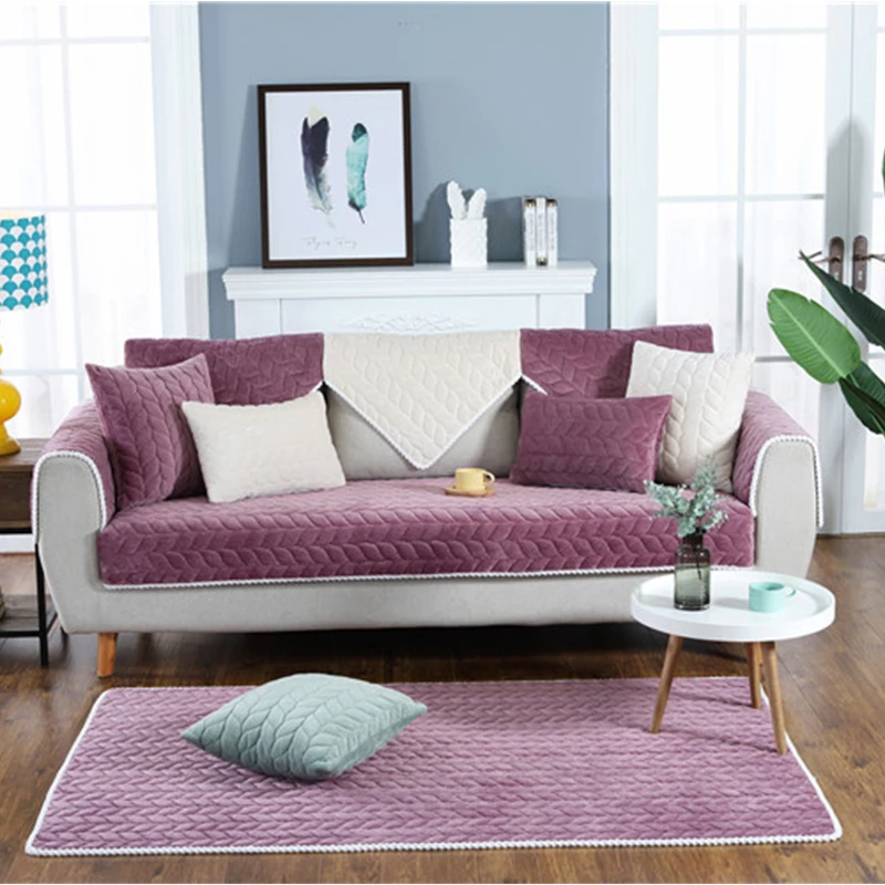 Кружевной чехол для дивана из плотной плюшевой ткани нескользящий в европейском