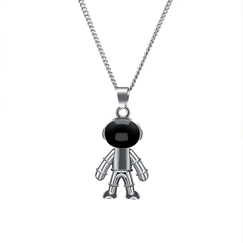 

New Hip Hop Universe Space Astronaut Robot Pendant Chain Metal Necklace Men, Women, Girls, ,Jewelry, Party Gift