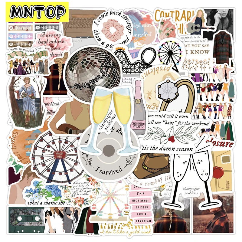 10/30/50Pcs/set Mixed Taylor Famous Singer Cartoon Sticker For Motorcycle Laptop Luggage Kids Toy Fridge Phone Case Pvc Diy