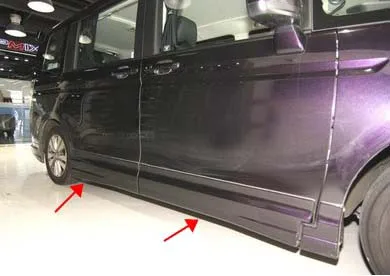 1set side door lip Для Honda stepwgn SPADA RK5 2010-12 автомобильный комплект кузова передний задний спойлер боковая Дверная панель - Цвет: 1set side door lip