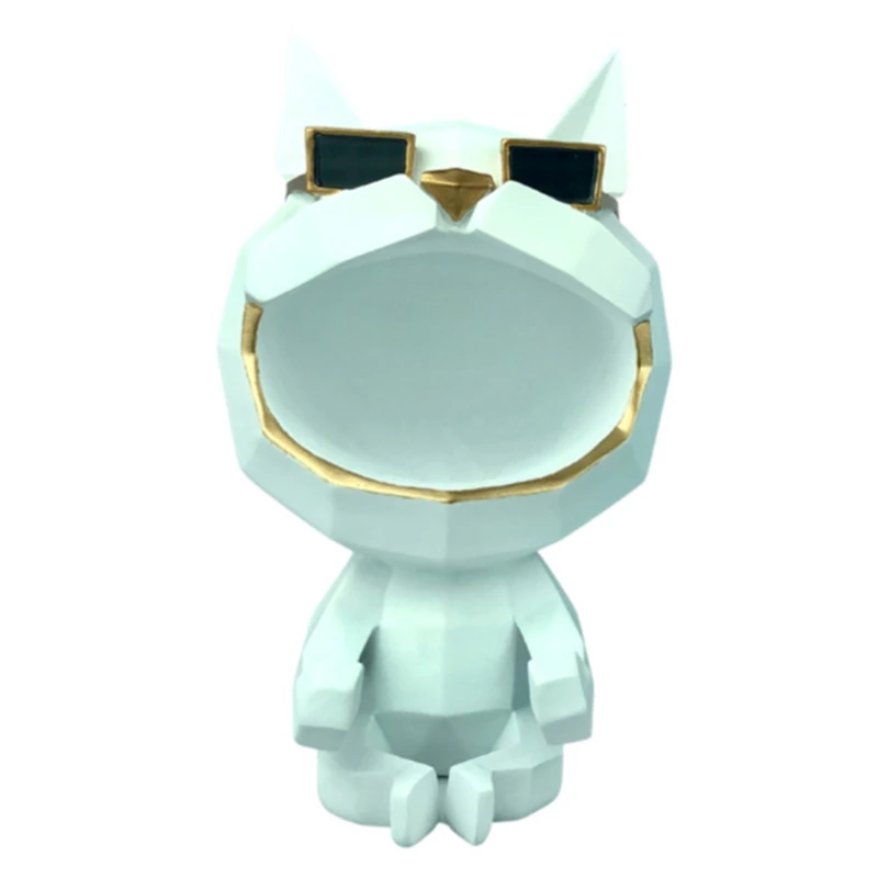 

3D Cartoon Cat Mobile Phone Holder Cute Figurine Resin Craft Desktop Cellphone Stand Office Home Decor