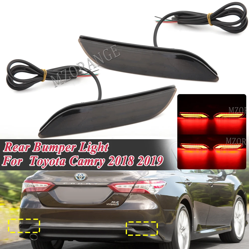 

LED Bumper Reflector Lights For Toyota Camry 2018-2019 3 Functions Brake Rear Fog,Turn Signal Light Warning Car Accessories