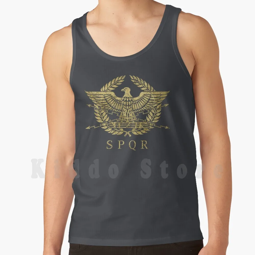 

Roman Empire Eagle Emblem-Vintage Gold Tank Tops Vest Sleeveless Roman Empire Eagle Military Empire Insignia Golden
