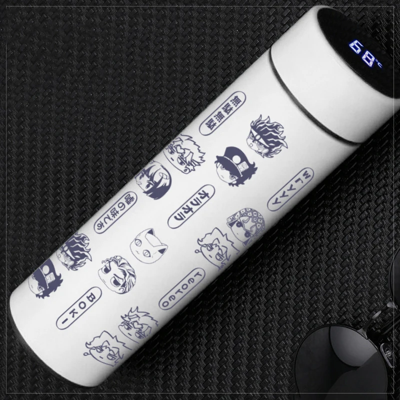 

Anime JoJo Bizarre Adventure Cosplay Smart Thermos Water Bottle Temperature Display Stainless Steel Thermal Mugs Insulation Cups