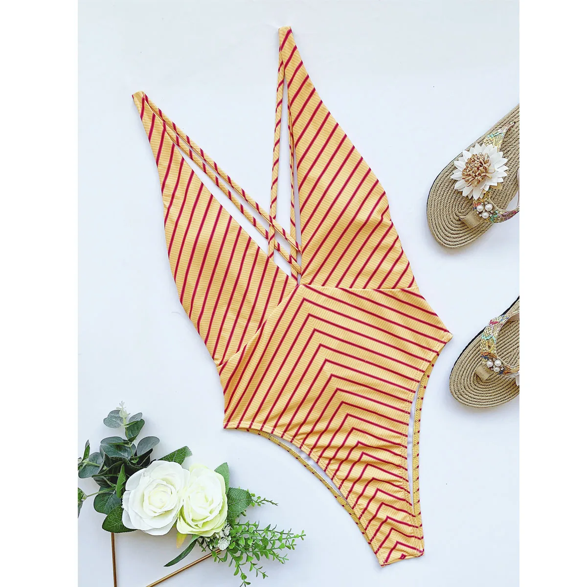 

Sexy Women One Piece Swimsuit Female Bandage Swimwear For Women Bathing Suits Swimming Suit V Neck Monokini Beachwear Swimsuits