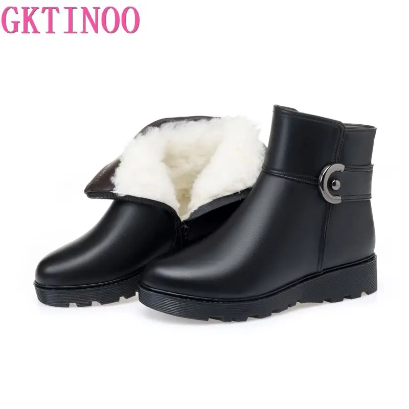 GKTINOO/зимние сапоги 100% г. Женская обувь из натуральной кожи женские зимние