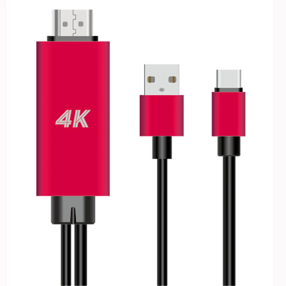 Кабель HDMI для Samsung Galaxy S8 S9 S10 Note 8 Note9 Note10 LG Macbook HD Type-C адаптер видеосъемки с телефона
