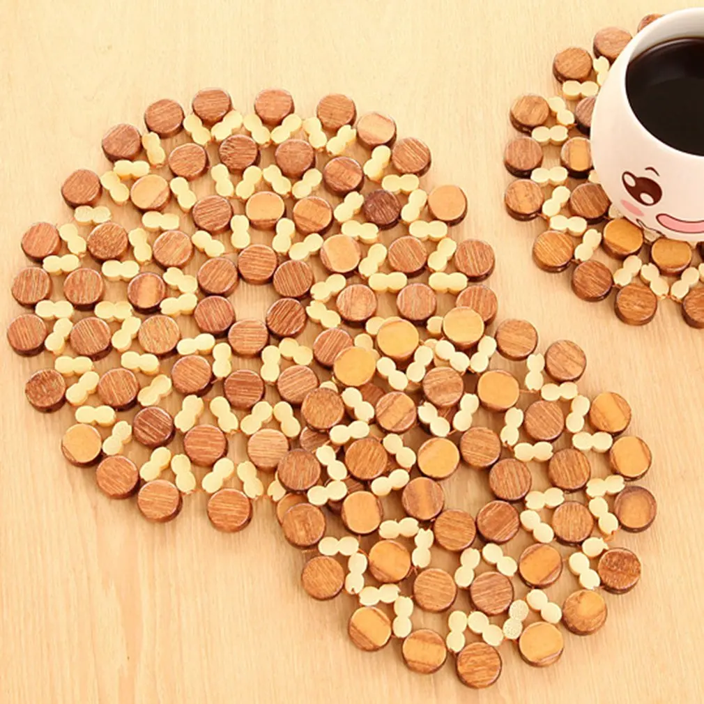 Круглый бамбуковый коврик изоляционный подушечки против горячей Коврики на стол